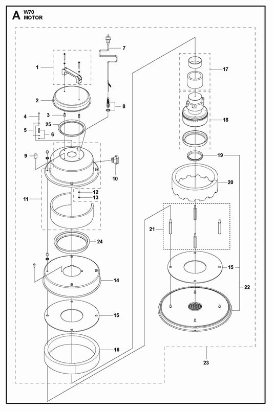 Motor Parts For W 70 By Husqvarna