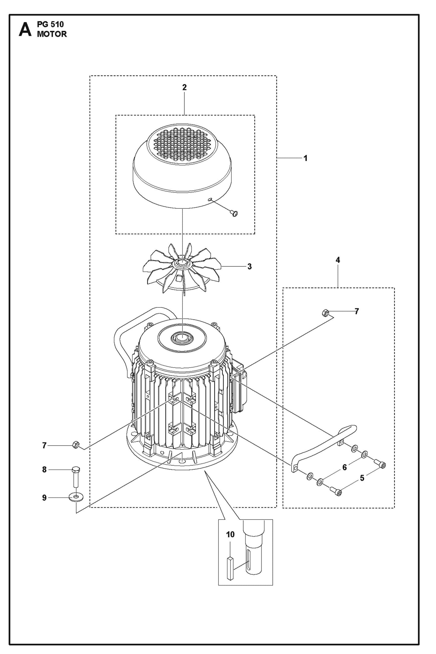 Motor Parts For Floor Grinder PG 510 By Husqvarna