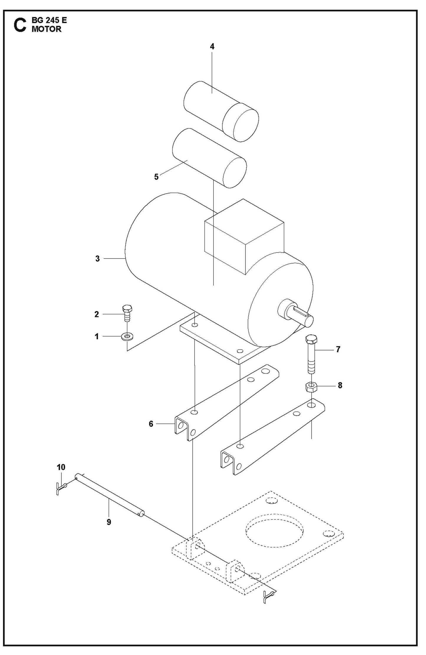 Motor Parts For BG 245 E By Husqvarna
