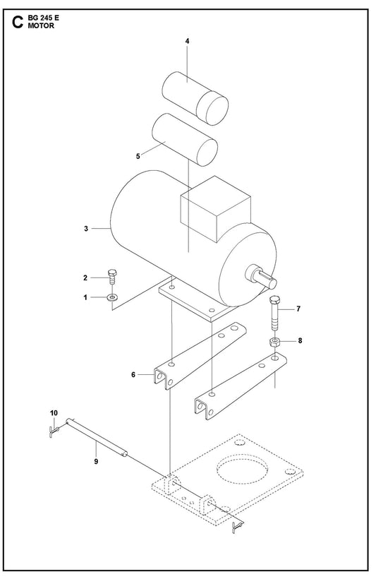 Motor Parts For BG 245 E By Husqvarna