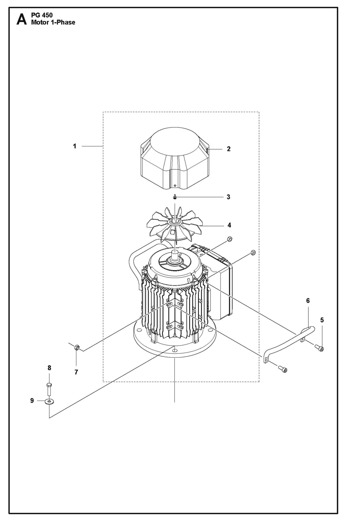 Motor 1 - Phase Parts For PG 450 v.3 By Husqvarna