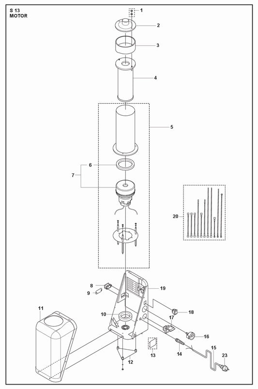 Motor Parts For S 13 Dust Extractor By Husqvarna