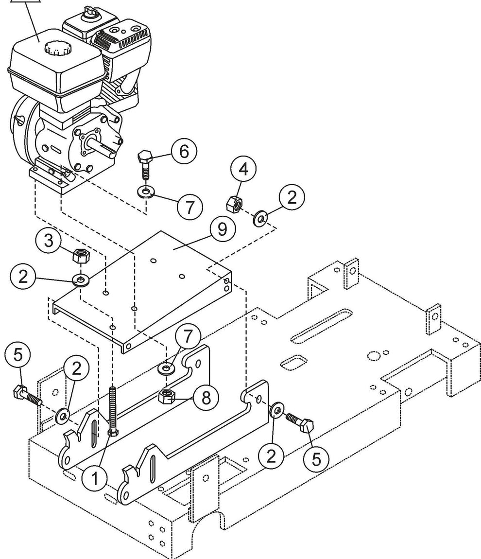13HP Honda Engine Mount Assembly Parts SP2 13H20A SP2 S20H20A For Multiquip