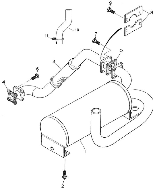 Muffler Assembly Parts For MLT25 DCA25SSIU3 Whisperwatt™ By Multiquip