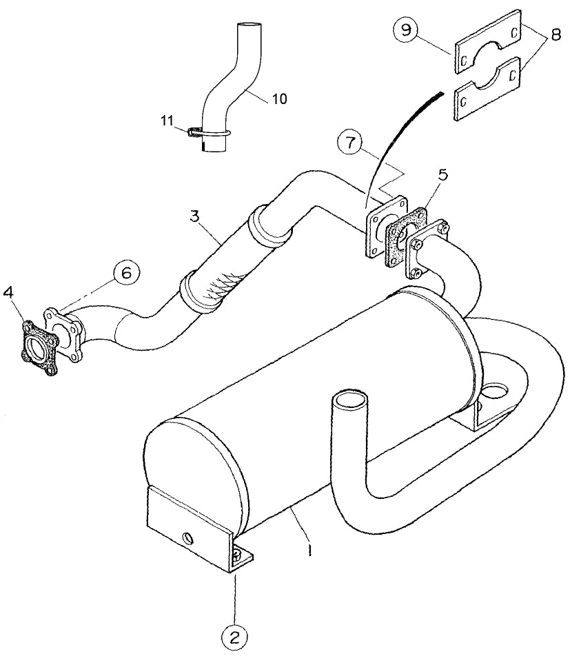 DCA20SPXU2 Muffler Assembly Parts for ML20 Light Towers by Multiquip