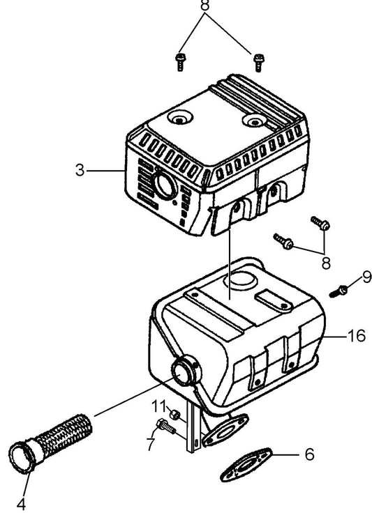SP1G HONDA GX200UT2QXC9 MufflerAssembly Parts