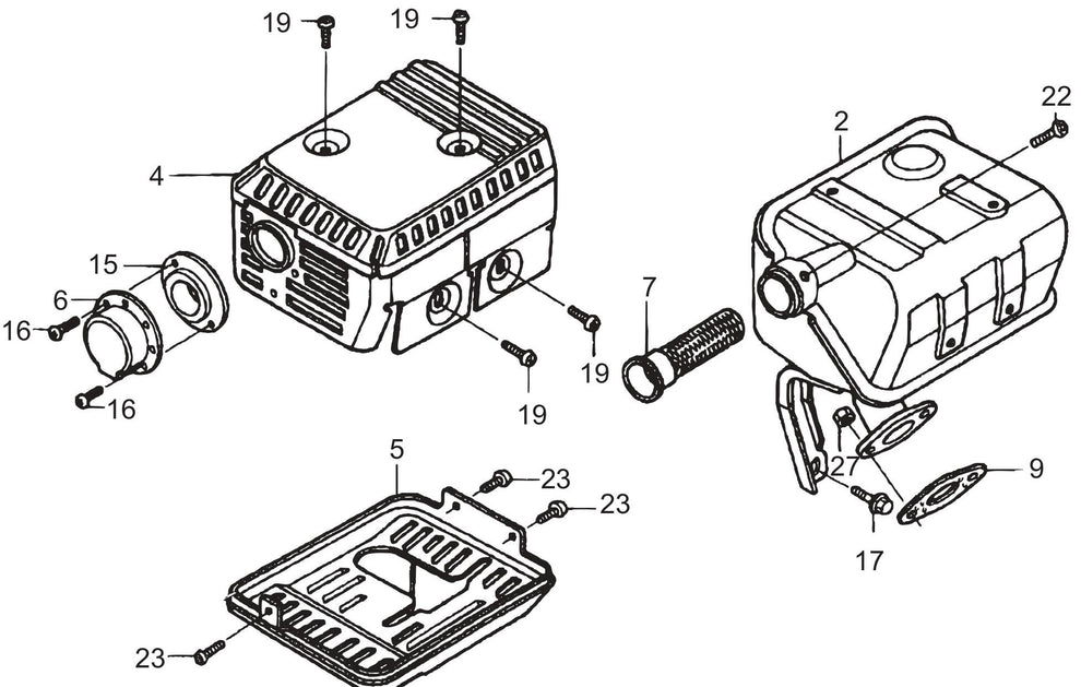 MVC80VH/VHW Muffler Assembly Parts