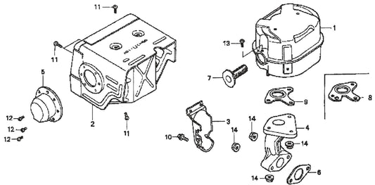 QP301TH HONDA GX240K1PA2 ENGINE Muffler Assembly Parts By Multiquip