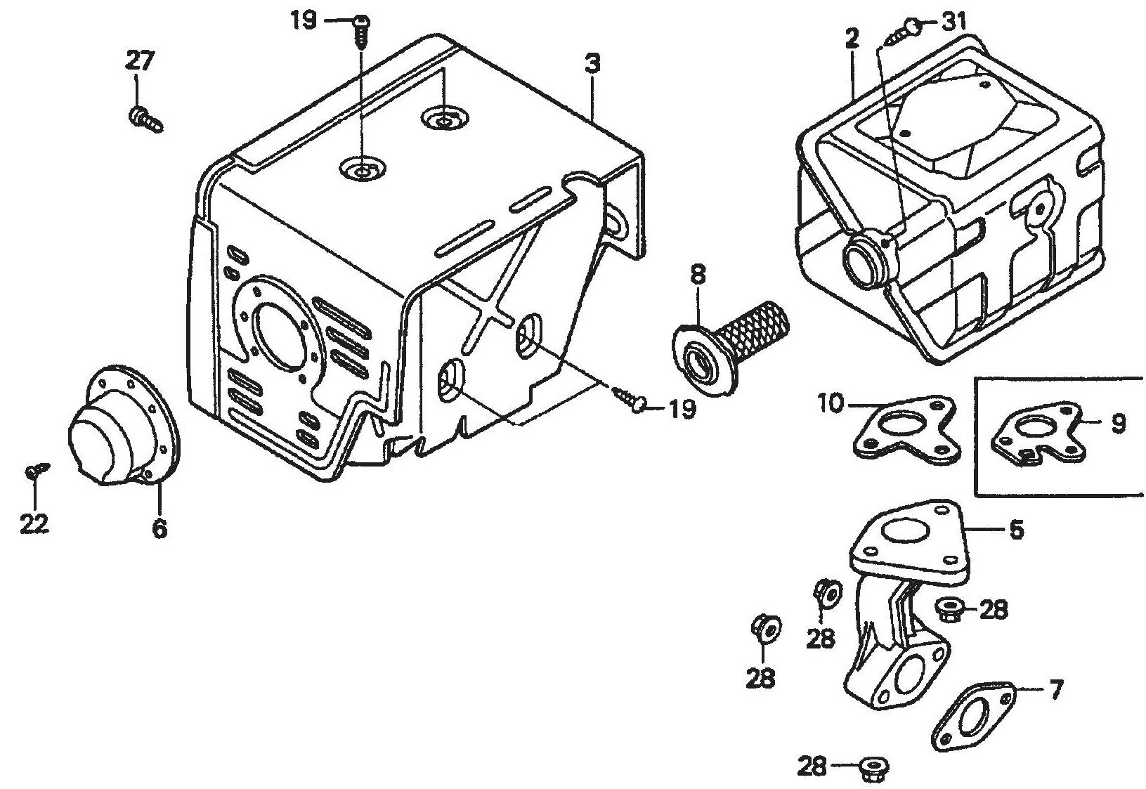 HONDA GX390K1QWT2/GX390U1QWT2 Engine Muffler Assembly Parts For SP1 Street Pro 1 Series By Multiquip