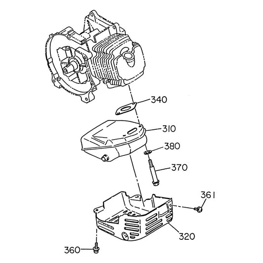 Muffler Parts For WYC- 402BP Backpack Vibrator Motor By Husqvarna