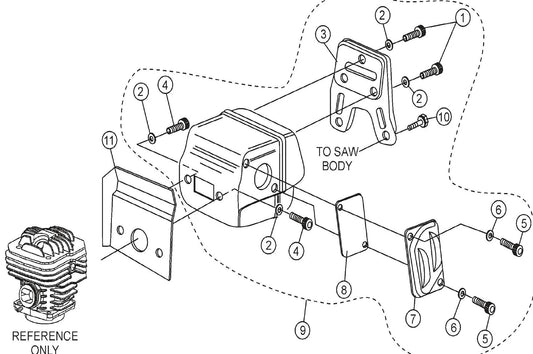 HS62A Muffler Assembly Parts
