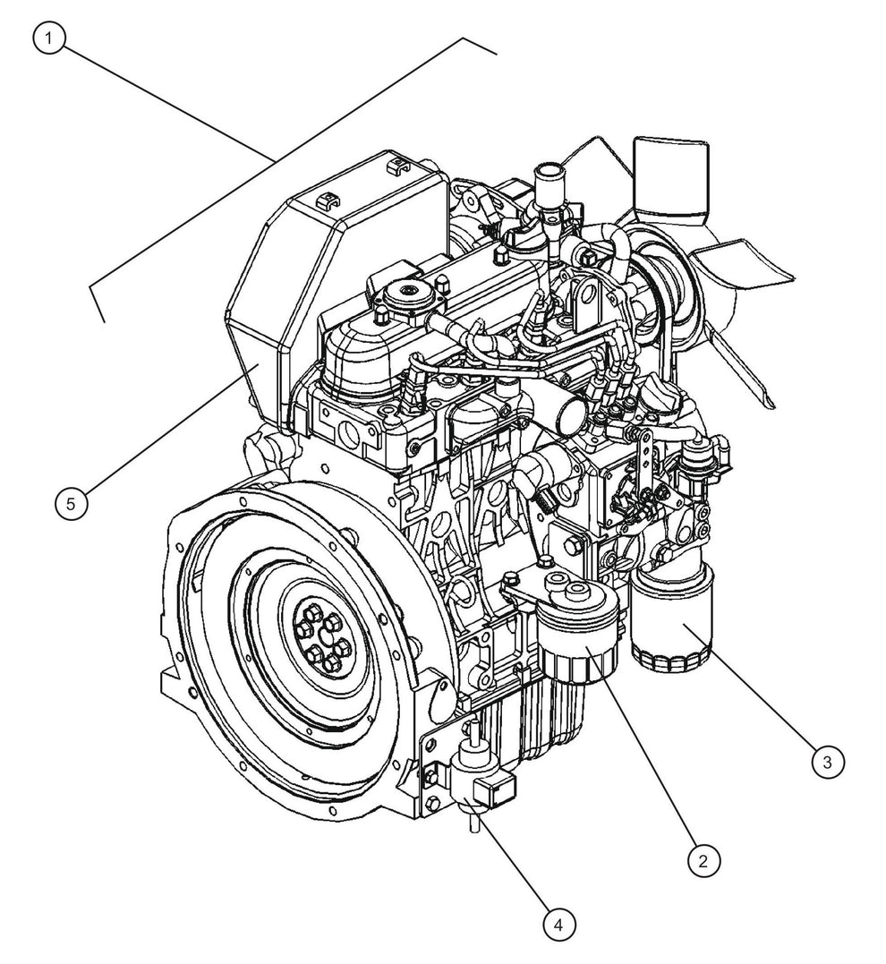 Kubota Engine and Filters Assembly Parts for Night Light NL5000 (0001NL500016 TO 9999NL500016) by Allmand