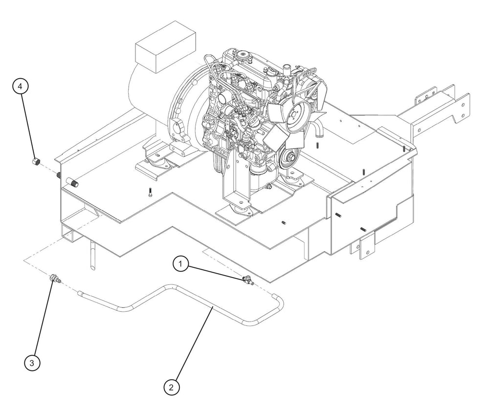 Kubota Engine Remote Oil Drain Assembly Parts for Night Light NL5000 (0001NL500016 TO 9999NL500016) by Allmand
