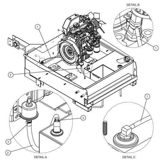 Kubota Engine Fuel Lines Assembly Parts for Night Light NL5000 (0001NL500016 TO 9999NL500016) by Allmand