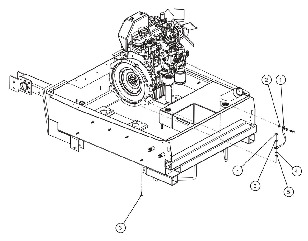 Kubota Engine Ground Strap Assembly Parts for Night Light NL5000 (0001NL500016 TO 9999NL500016) by Allmand