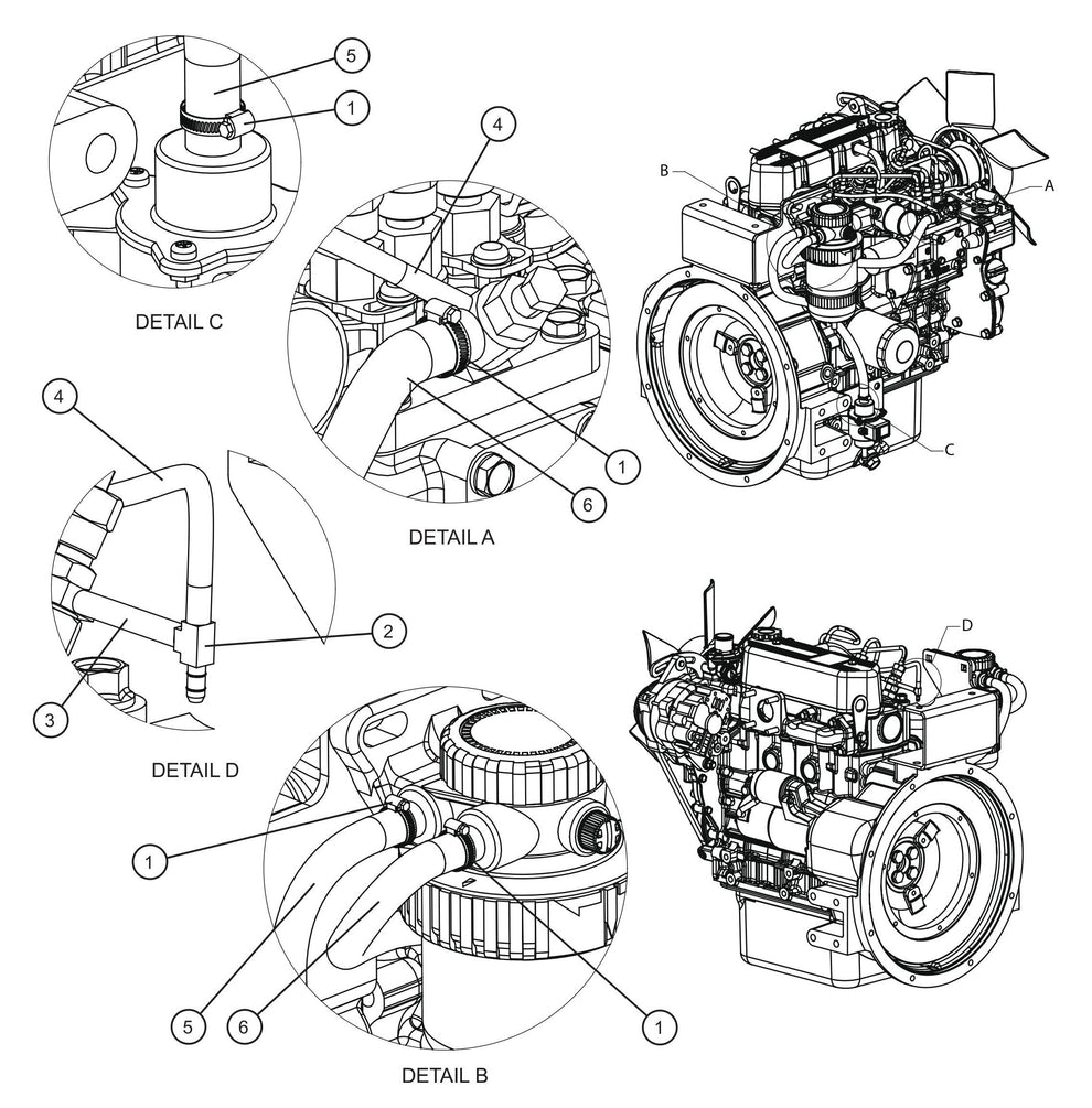 Mitsubishi Engine Assembly Group (5 of 5) Parts for Night Light NL5000 (0001NL500016 TO 9999NL500016) by Allmand