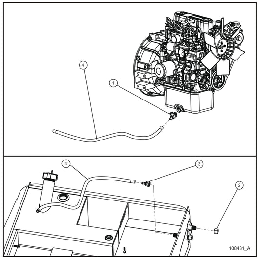 Mitsubishi Engine Remote Oil Drain Assembly Parts for Night Light NL5000 (0001NL500016 TO 9999NL500016) by Allmand