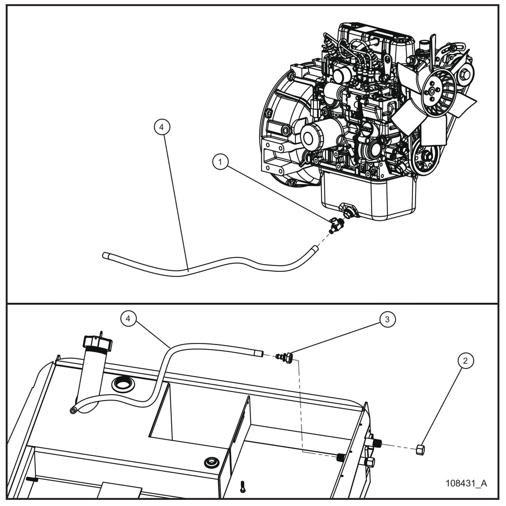 Mitsubishi Engine Remote Oil Drain Assembly Parts for Night Light NL5000 (0001NL500016 TO 9999NL500016) by Allmand