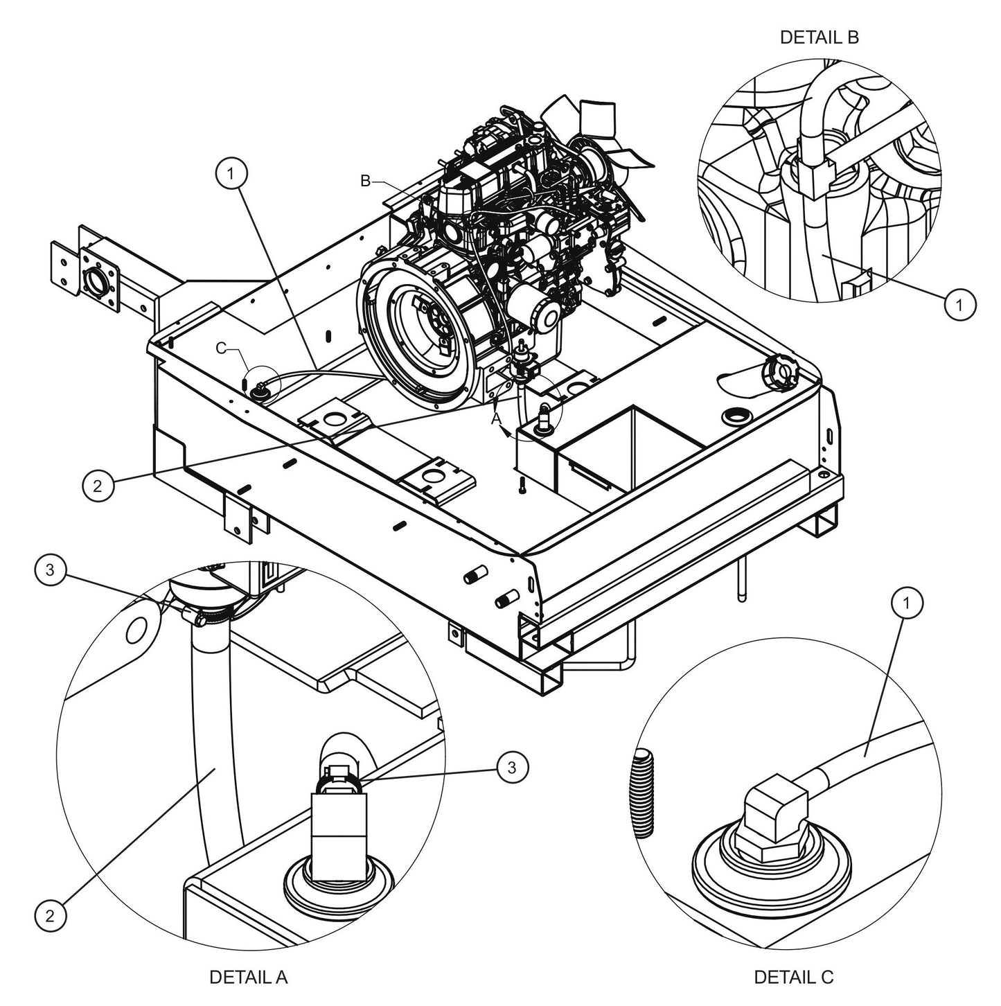 Mitsubishi Engine Fuel Lines Assembly Parts for Night Light NL5000 (0001NL500016 TO 9999NL500016) by Allmand
