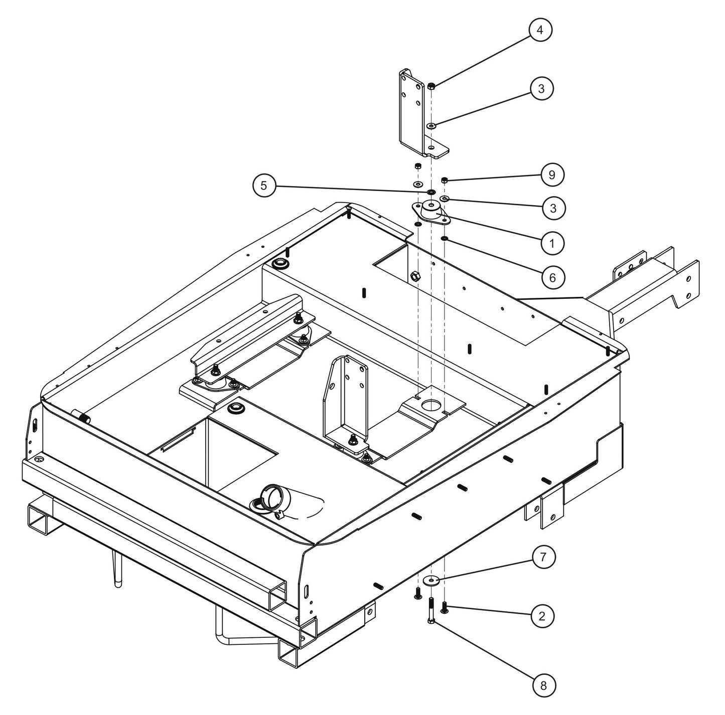 Engine Isolator Mounts Assembly Parts for Night Light NL5000 (0001NL500016 TO 9999NL500016) by Allmand