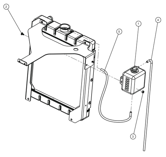 Coolant Reservoir Tank Assembly Parts for Night Light NL5000 (0001NL500016 TO 9999NL500016) by Allmand