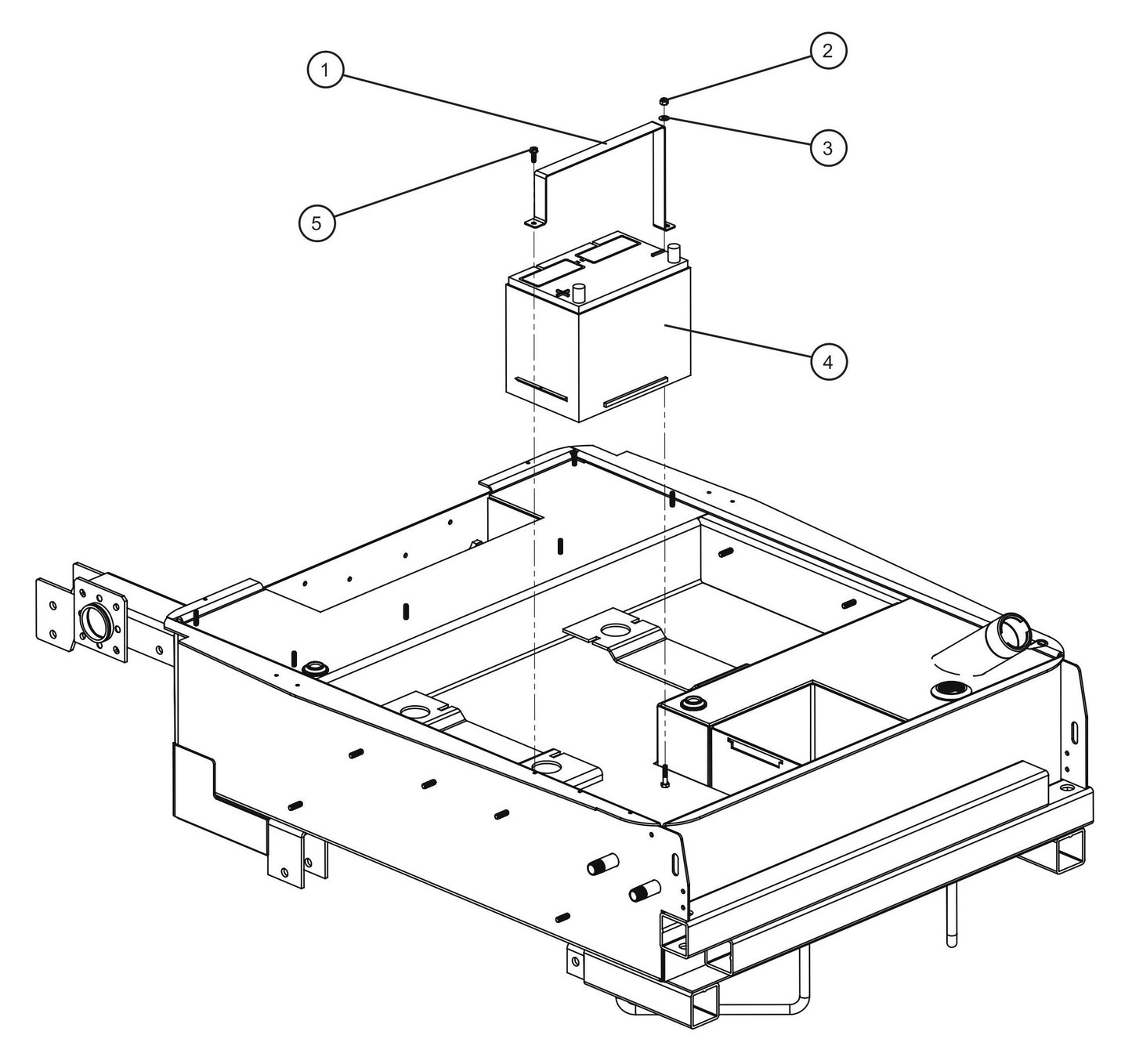 Battery Install Group Assembly Parts for Night Light NL5000 (0001NL500016 TO 9999NL500016) by Allmand