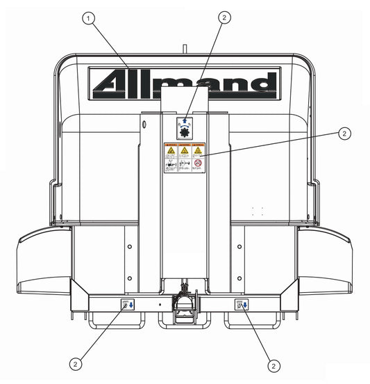 Front Side Decals Assembly Parts for Night Light NL5000 (0001NL500016 TO 9999NL500016) by Allmand
