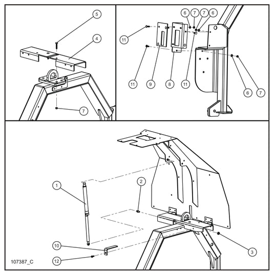 Door Hinge Mount Assembly Parts for Night Light NL5000 (0001NL500016 TO 9999NL500016) by Allmand