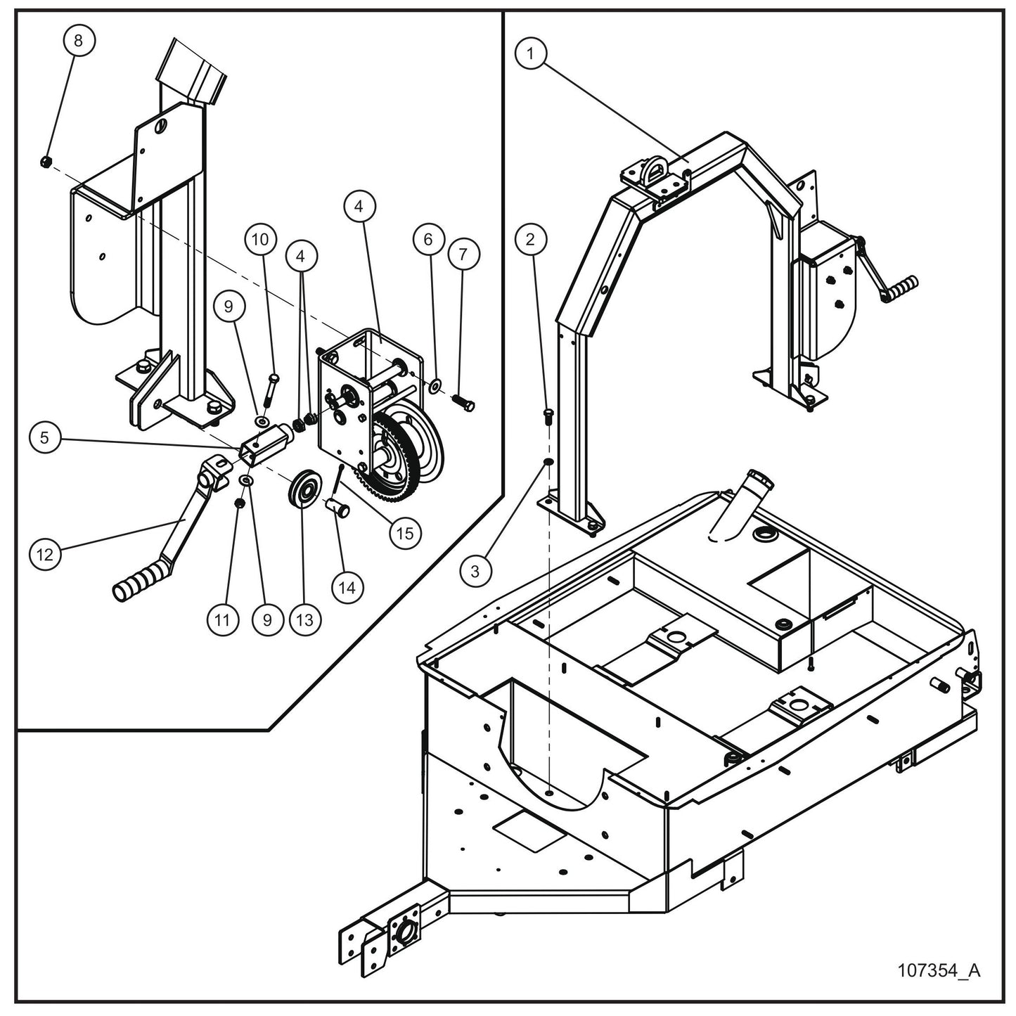 Lift Bow Install Group Assembly Parts for Night Light NL5000 (0001NL500016 TO 9999NL500016) by Allmand