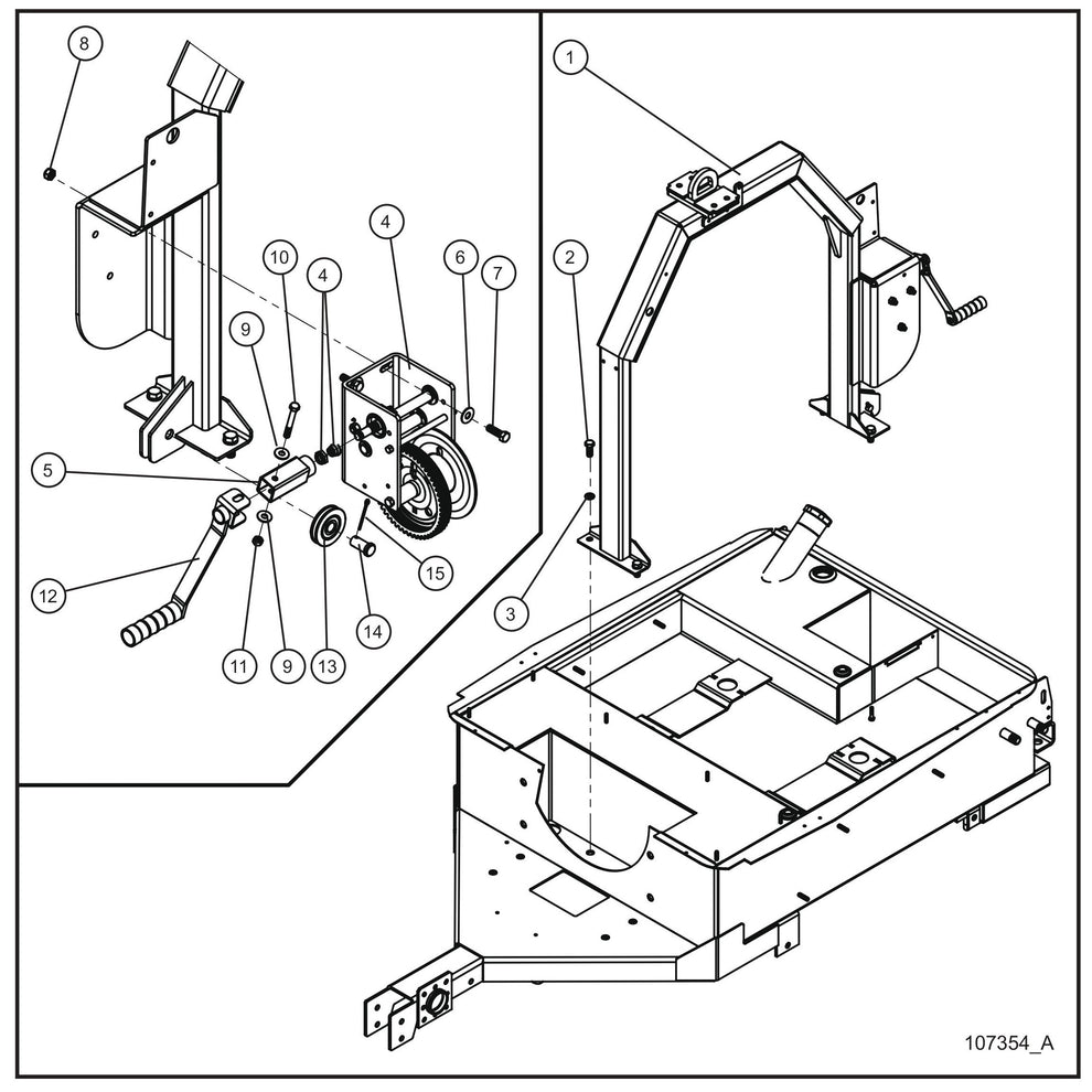 Lift Bow Install Group Assembly Parts for Night Light NL5000 (0001NL500016 TO 9999NL500016) by Allmand