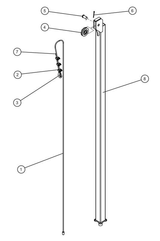 Manual Vertical Tower (4 of 4) Assembly Parts for Night Light NL5000 (0001NL500016 TO 9999NL500016) by Allmand