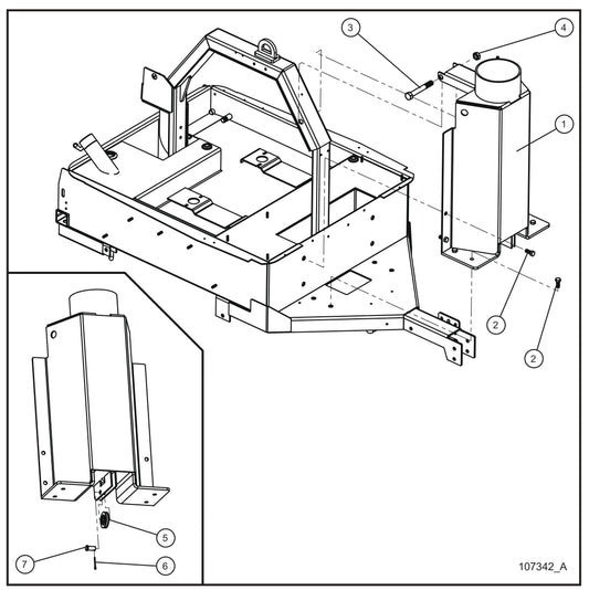 Manual Vertical Tower Pivot Support Assembly Parts for Night Light NL5000 (0001NL500016 TO 9999NL500016) by Allmand