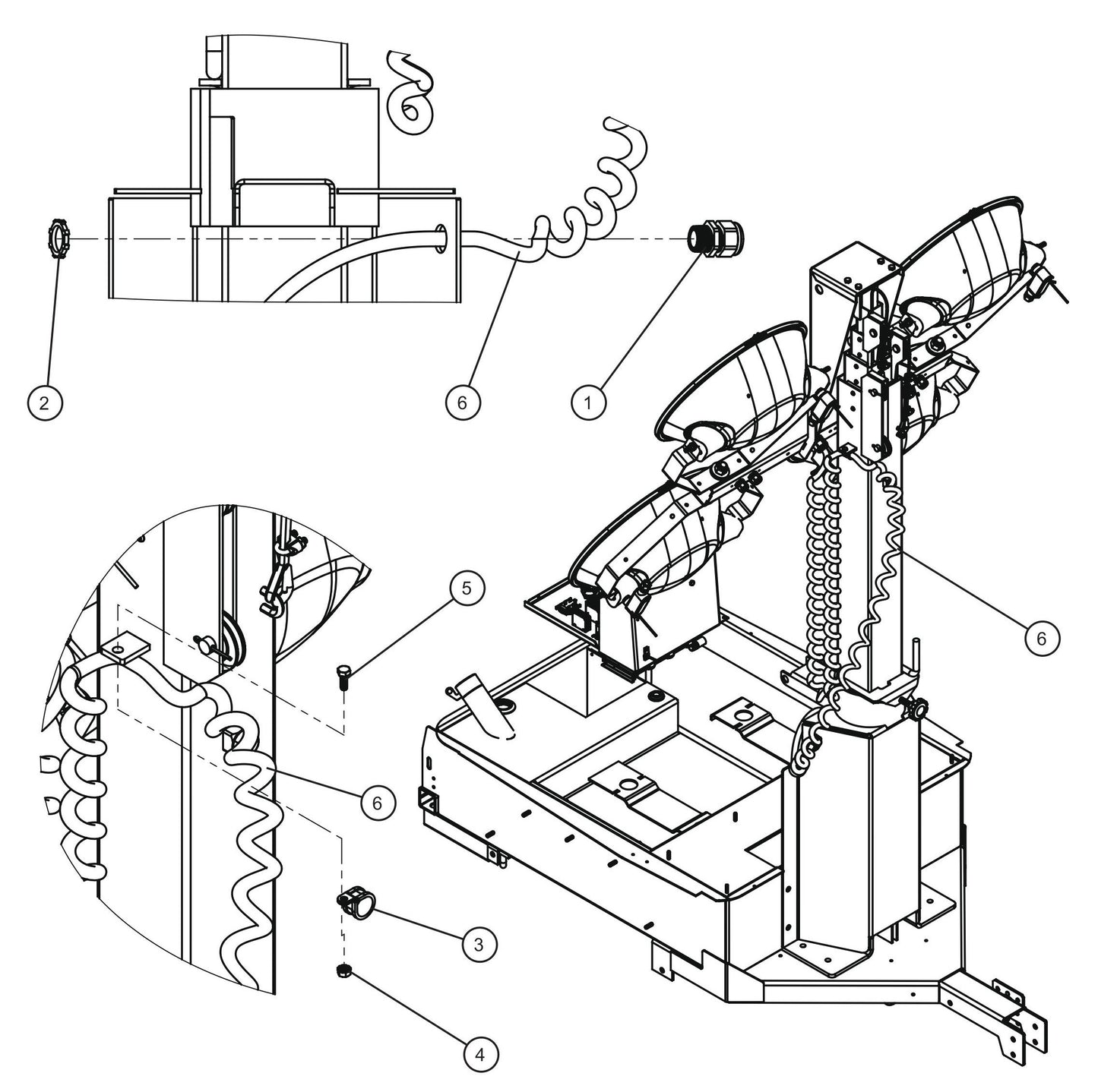 Manual Vertical Tower Cord Assembly Parts for Night Light NL5000 (0001NL500016 TO 9999NL500016) by Allmand
