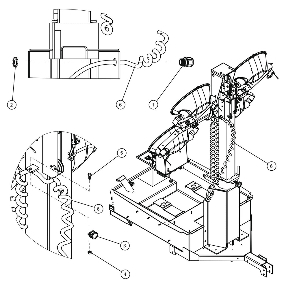Manual Vertical Tower Cord Assembly Parts for Night Light NL5000 (0001NL500016 TO 9999NL500016) by Allmand