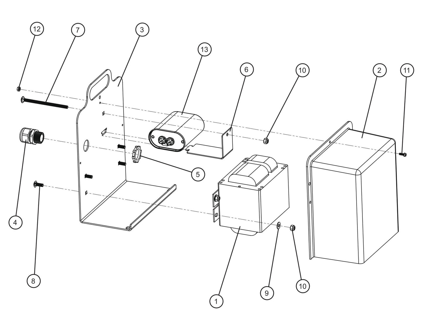 1000W 60Hz 120V Single Ballast Box Assembly Parts for Night Light NL5000 (0001NL500016 TO 9999NL500016) by Allmand