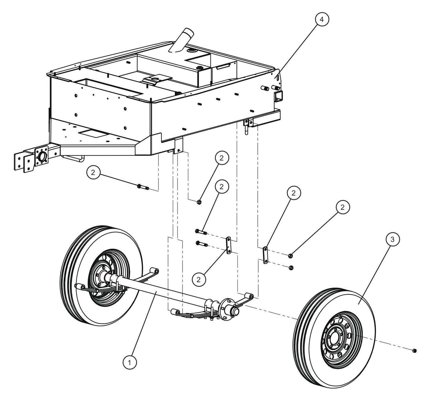 Trailer Frame and Axle Assembly Parts for Night Light NL5000 (0001NL500016 TO 9999NL500016) by Allmand