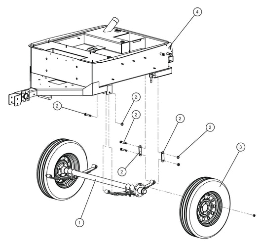 Trailer Frame and Axle Assembly Parts for Night Light NL5000 (0001NL500016 TO 9999NL500016) by Allmand