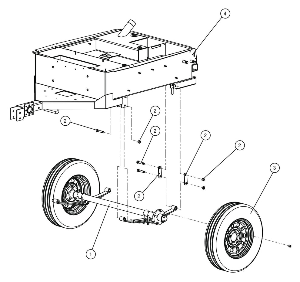 Trailer Frame and Axle Assembly Parts for Night Light NL5000 (0001NL500016 TO 9999NL500016) by Allmand