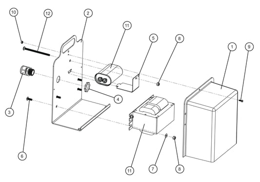 1000W 50Hz 120V Single Ballast Box Assembly Parts for Night Light NL5000 (0001NL500016 TO 9999NL500016) by Allmand