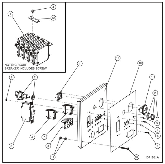 20AMP GFCI Outlet Control Panel Assembly Parts for Night Light NL5000 (0001NL500016 TO 9999NL500016) by Allmand