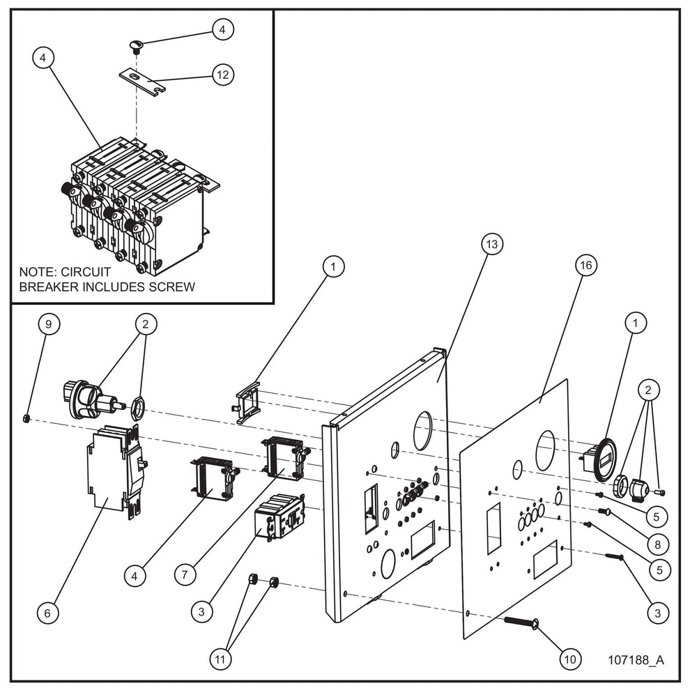 20AMP GFCI Outlet Control Panel Assembly Parts for Night Light NL5000 (0001NL500016 TO 9999NL500016) by Allmand