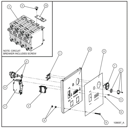 No Outlet Control Panel Assembly Parts for Night Light NL5000 (0001NL500016 TO 9999NL500016) by Allmand