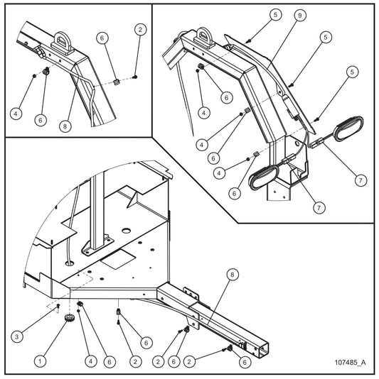 Tail Light Harness Assembly Parts for Night Light NL5000 (0001NL500016 TO 9999NL500016) by Allmand