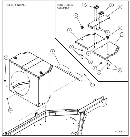 Tool Box (3 of 3) Assembly Parts for GR Series Night-Lite Chain (SN 26-000001 to 26-999999) by Allmand