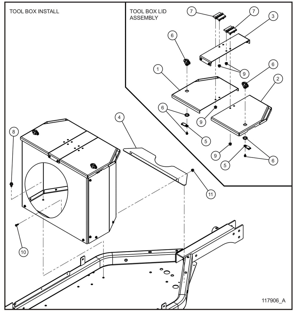 Tool Box (3 of 3) Assembly Parts for GR Series Night-Lite Chain (SN 26-000001 to 26-999999) by Allmand