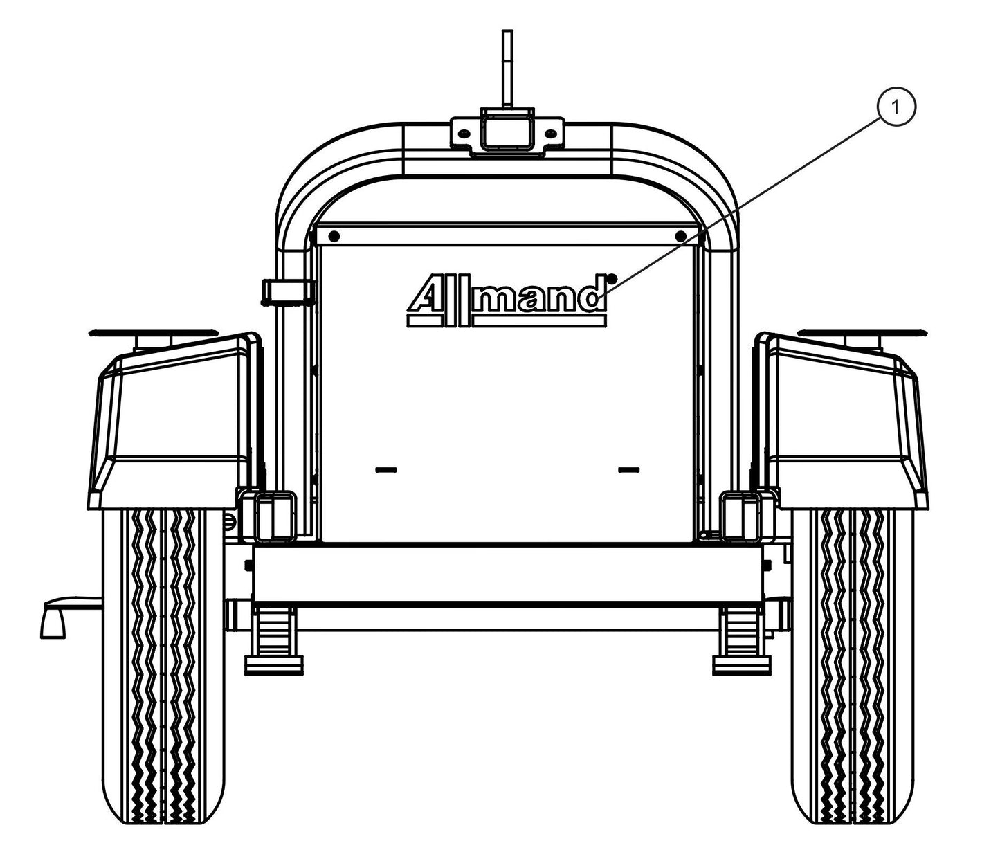 No Toolbox Branding Decal Assembly Parts for GR Series Night-Lite Chain (SN 26-000001 to 26-999999) by Allmand