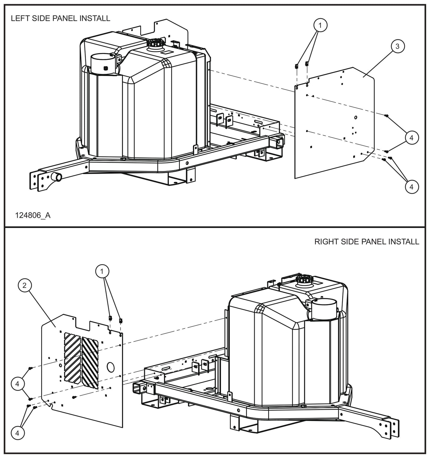 Enclosure Base (1 of 3) Assembly Parts for GR-Series Night-Lite Liquid-Cooled CM Light Tower By Allmand