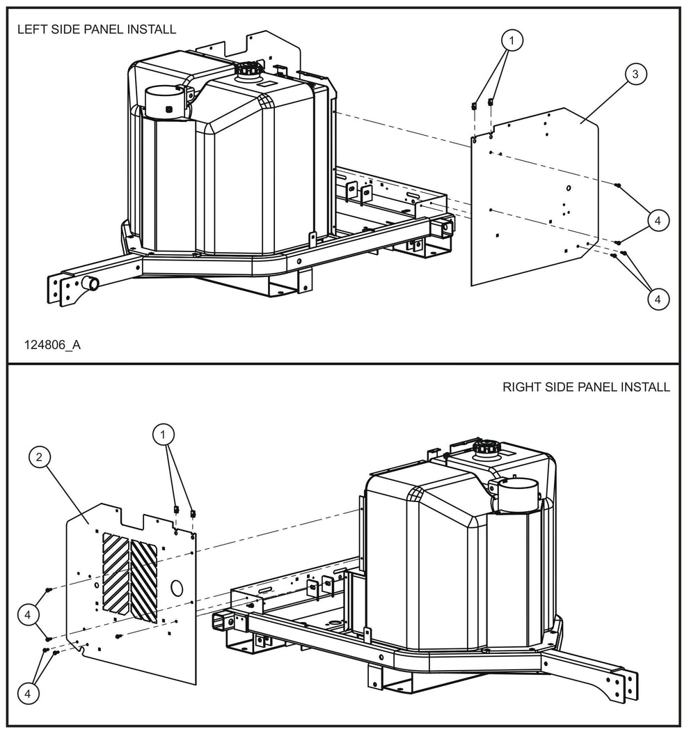 Enclosure Base (1 of 3) Assembly Parts for GR-Series Night-Lite Liquid-Cooled CM Light Tower By Allmand