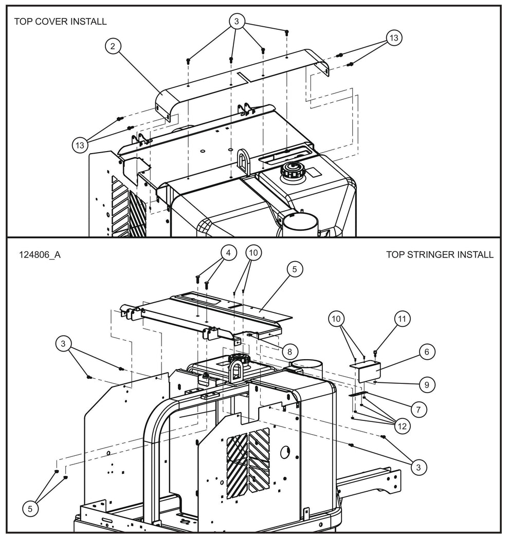 Enclosure Base (2 of 3) Assembly Parts for GR-Series Night-Lite Liquid-Cooled CM Light Tower By Allmand