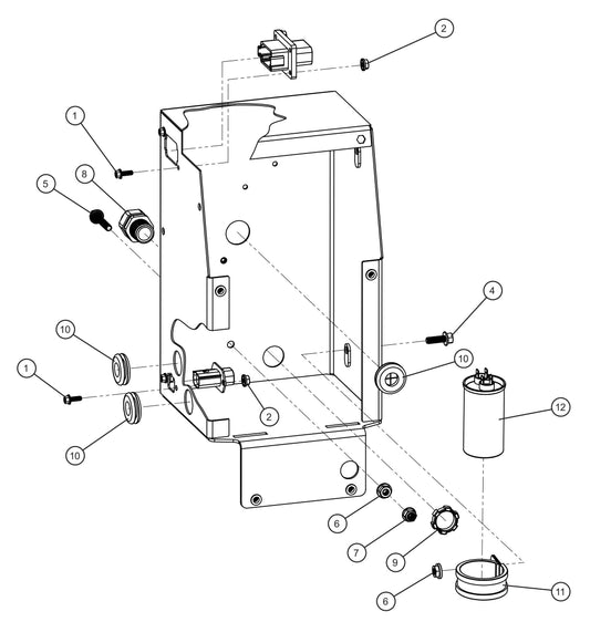 Control Box Interior and Install Group Assembly Parts for GR-Series Night-Lite Liquid-Cooled CM Light Tower By Allmand